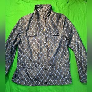 Charter Club Blue Zipper Snap Front Womens Jacket Size XL